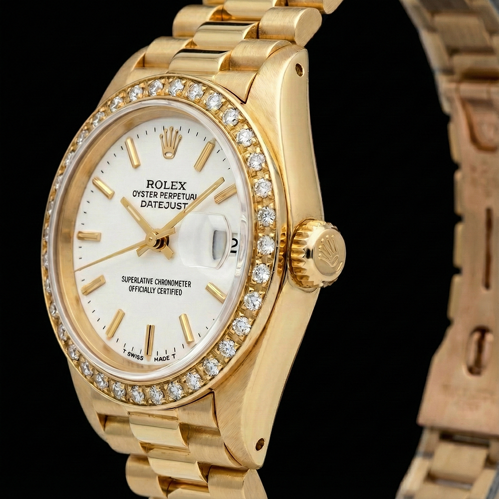 Rolex Datejust Orologio Bracciale in oro giallo Quadrante con lunetta in diamanti