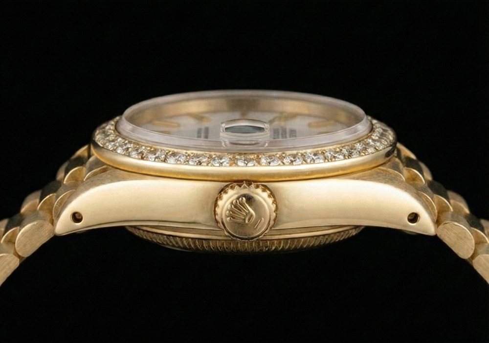 Rolex Datejust Orologio Bracciale in oro giallo Quadrante con lunetta in diamanti