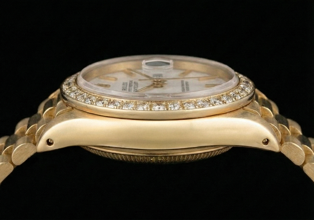 Rolex Datejust Orologio Bracciale in oro giallo Quadrante con lunetta in diamanti