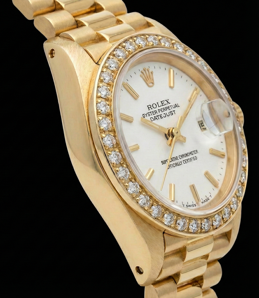Rolex Datejust Orologio Bracciale in oro giallo Quadrante con lunetta in diamanti