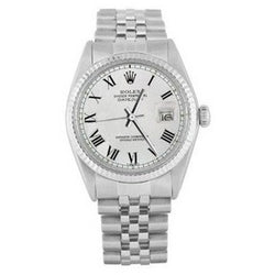 Rolex Datejust Orologio da uomo Quadrante bianco romano Lunetta scanalata Giubileo in acciaio inossidabile IMPOSTAZIONE RAPIDA