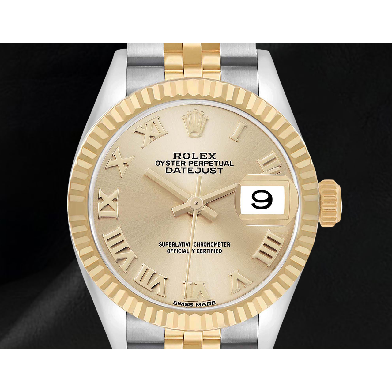 Orologio Rolex Lady-Datejust Bicolore 28 mm con Quadrante con Numeri Romani 279173