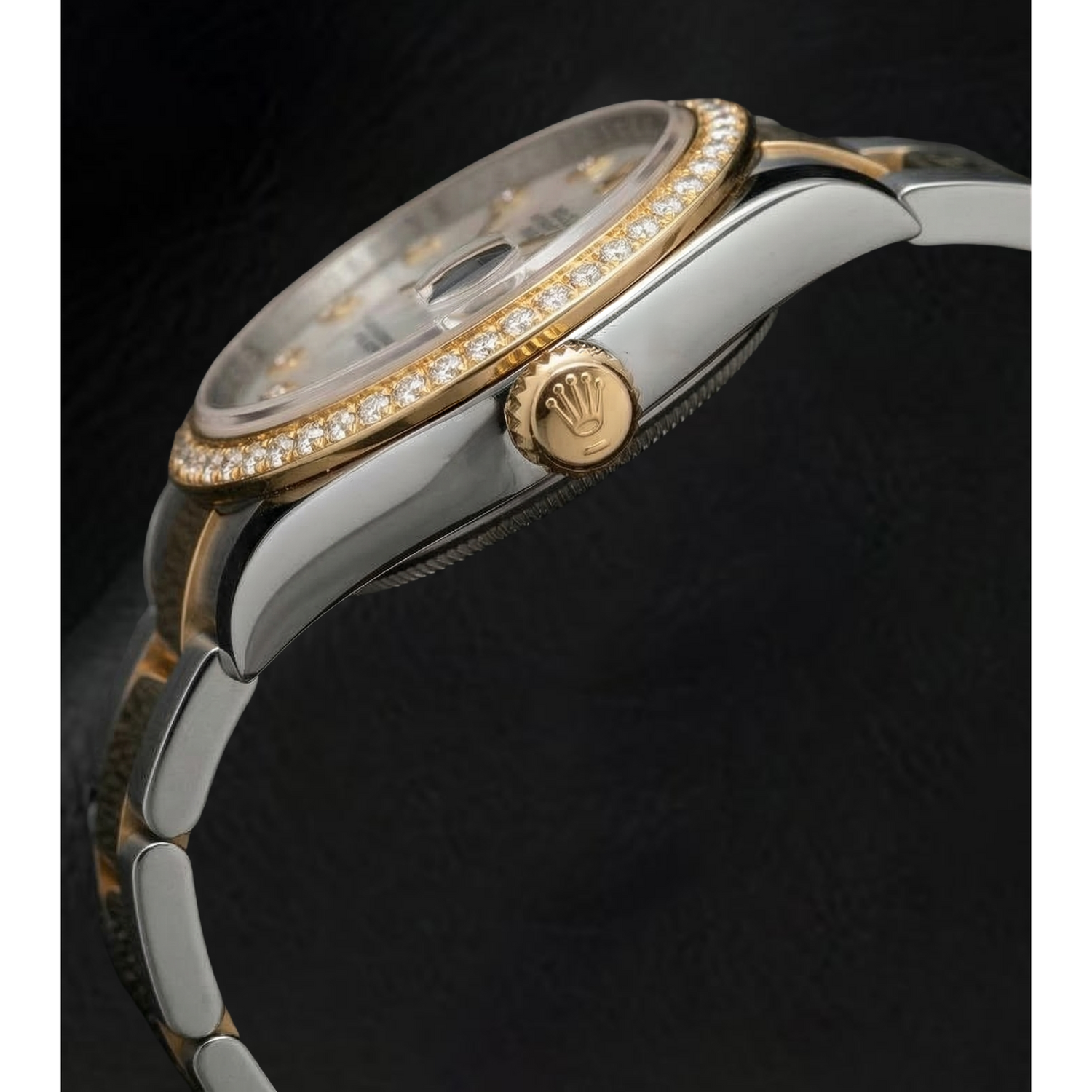 Elegante Perla Coltivata Rolex 0,20 carati – vista profilo