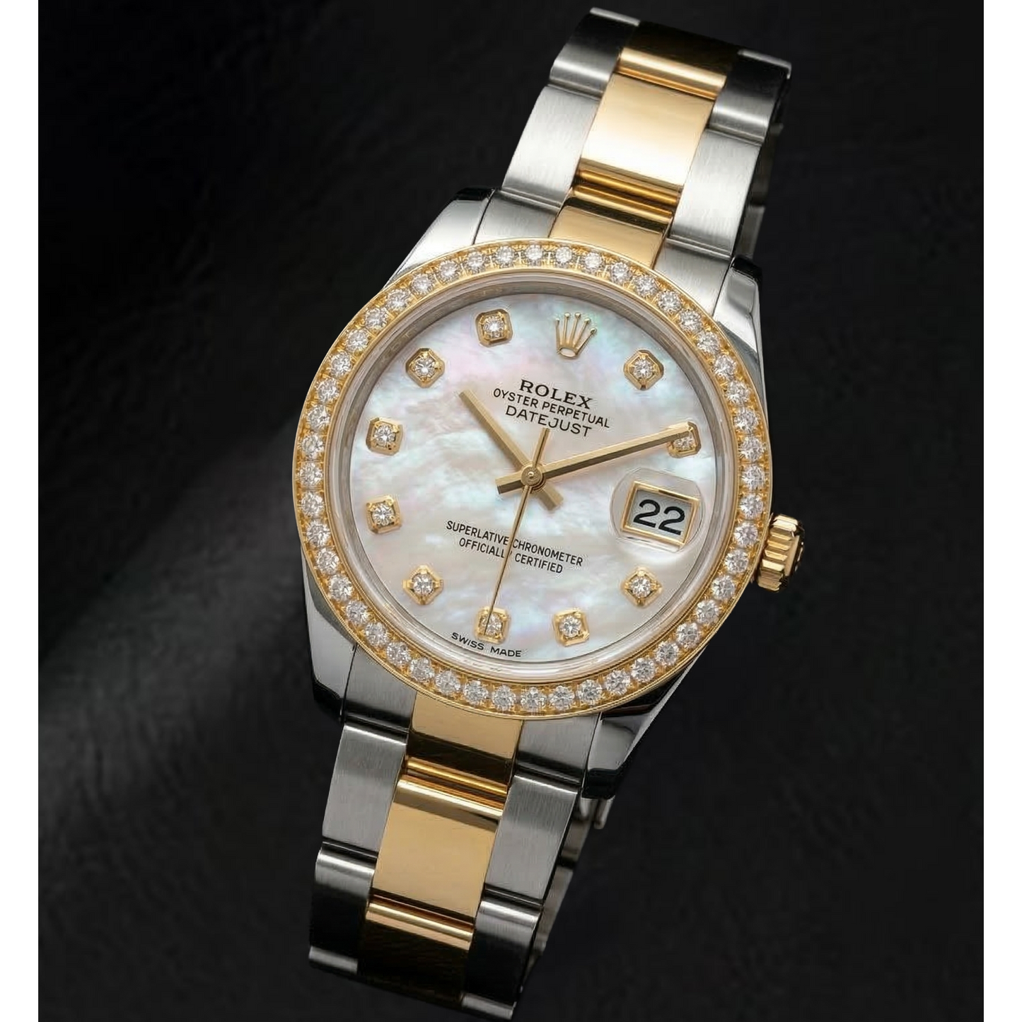 Perla Coltivata Rolex in Two Tone – vista laterale
