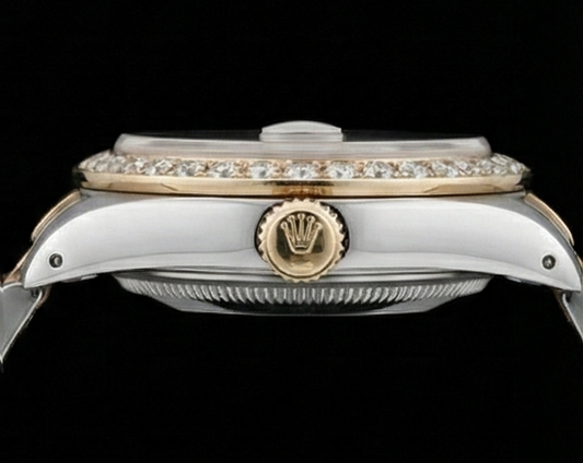 Rolex Datejust arazzo quadrante con diamanti lunetta orologio da donna in acciaio inossidabile e oro