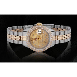 Rolex Datejust arazzo quadrante con diamanti lunetta orologio da donna in acciaio inossidabile e oro