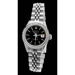 Rolex Datejust bastone nero Quadrante orologio da donna Bracciale giubileo in acciaio inossidabile