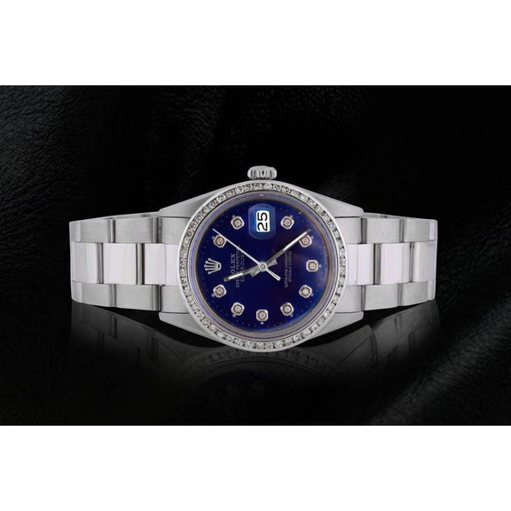 Rolex Datejust con quadrante con diamanti blu e lunetta 