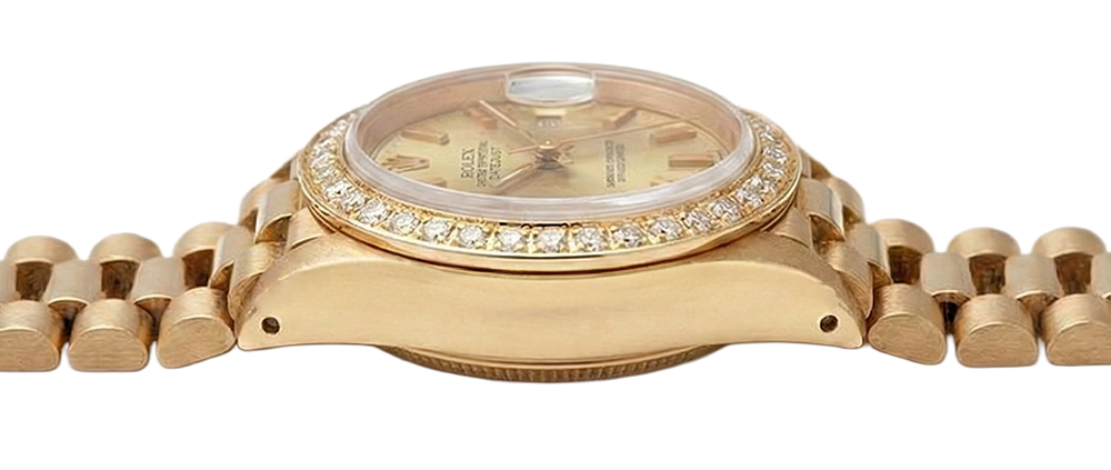 Rolex Datejust orologio stile presidenziale champagne con quadrante lunetta