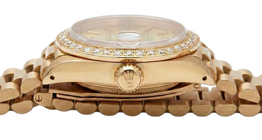 Rolex Datejust orologio stile presidenziale champagne con quadrante lunetta