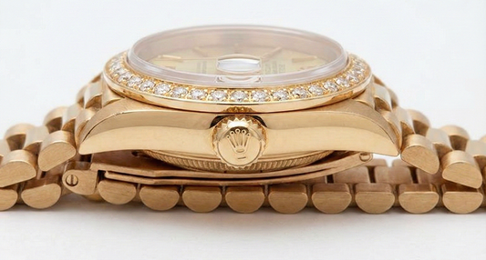 Rolex Datejust orologio stile presidenziale champagne con quadrante lunetta