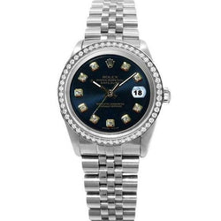 Rolex Datejust perpetuo Orologio giubileo in acciaio inossidabile con quadrante con lunetta e quadrante di diamanti IMPOSTAZIONE RAPIDA