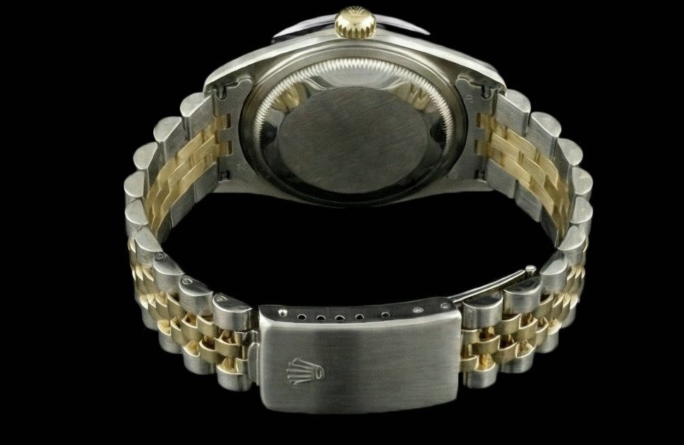 Rolex Datejust presa rapida Senza fori Lunetta con diamanti Quadrante nero Bracciale in acciaio inossidabile