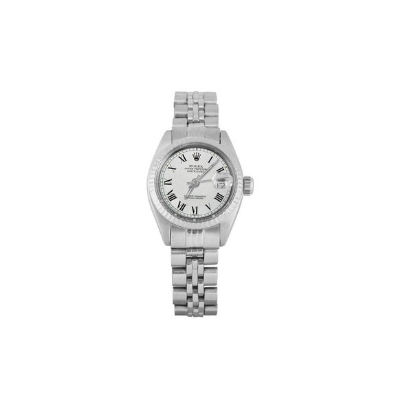 Rolex Datejust quadrante bianco romano orologio da donna 