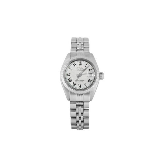 Rolex Datejust quadrante bianco romano orologio da donna 