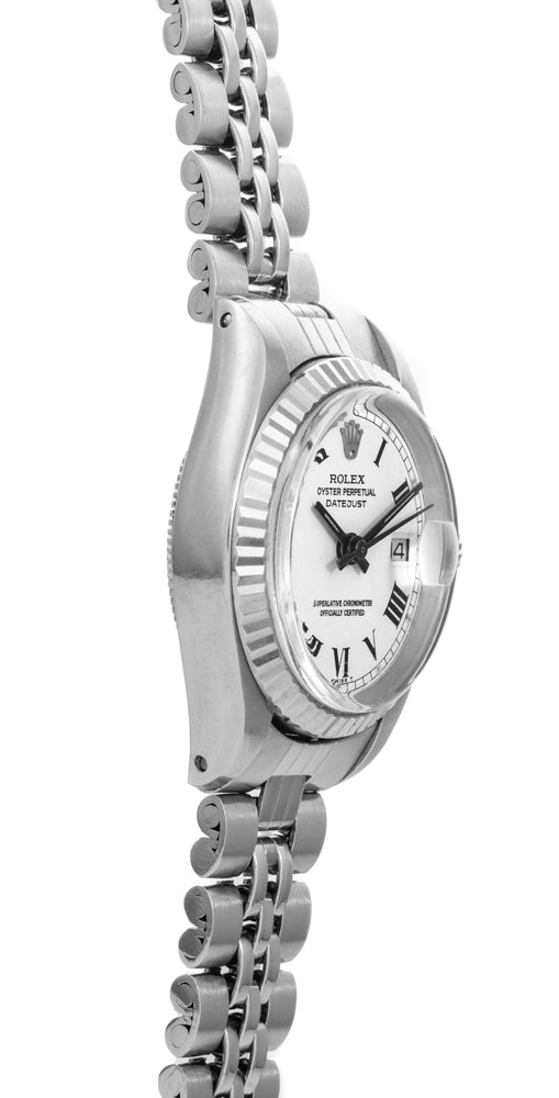 Rolex Datejust quadrante bianco romano orologio da donna con lunetta scanalata in acciaio inossidabile Giubileo