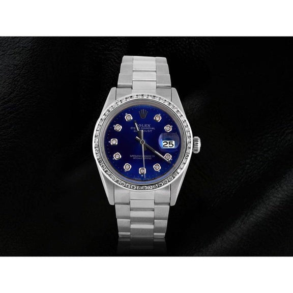 Rolex Datejust quadrante blu con diamanti