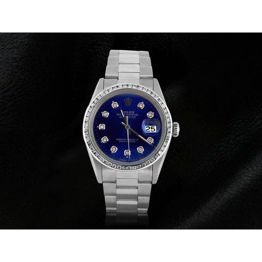 Rolex Datejust quadrante blu con diamanti