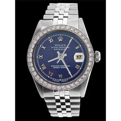 Rolex Datejust quadrante blu romano da uomo giubileo Lunetta in acciaio inossidabile con diamanti impostazione rapida