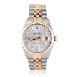 Rolex Datejust quadrante con diamanti lunetta scanalata orologio da uomo bicolore giubileo Impostazione rapida