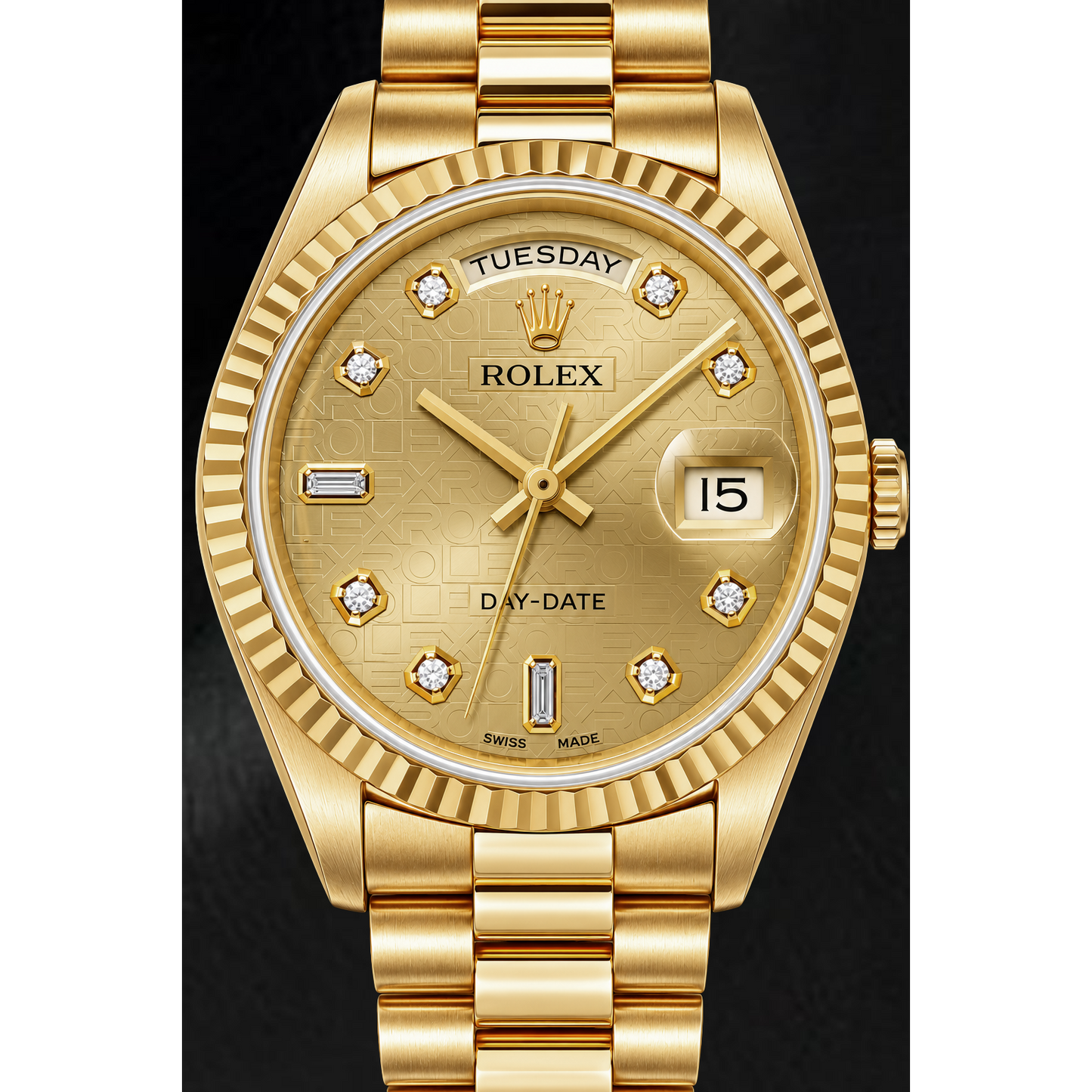 Orologio Rolex Day-Date 18238 36mm Oro Giallo Quadrante con Diamanti Champagne Jubilé