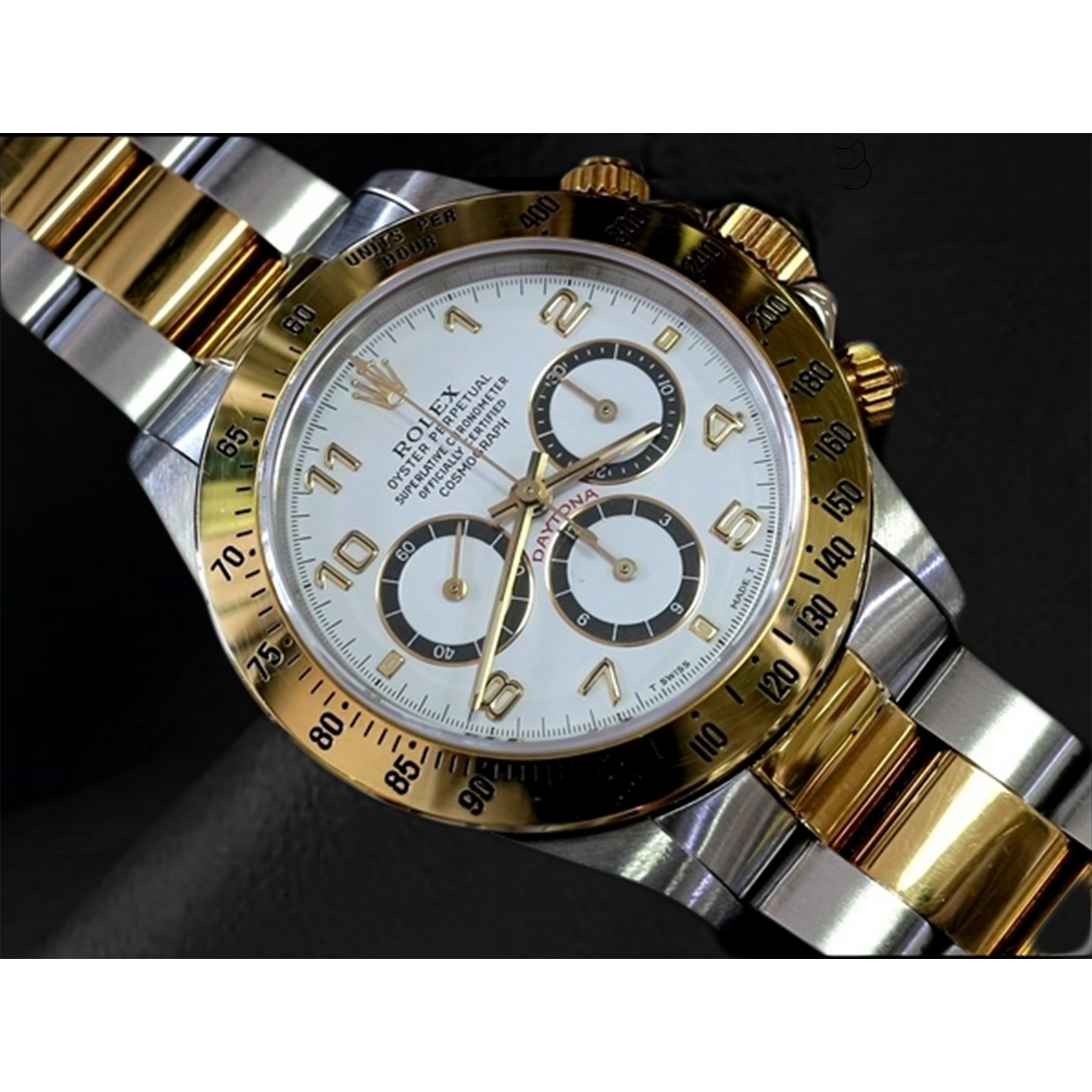 Orologio Rolex Daytona Cosmograph in Acciaio Inossidabile e Oro Giallo con Quadrante con Numeri Arabi
