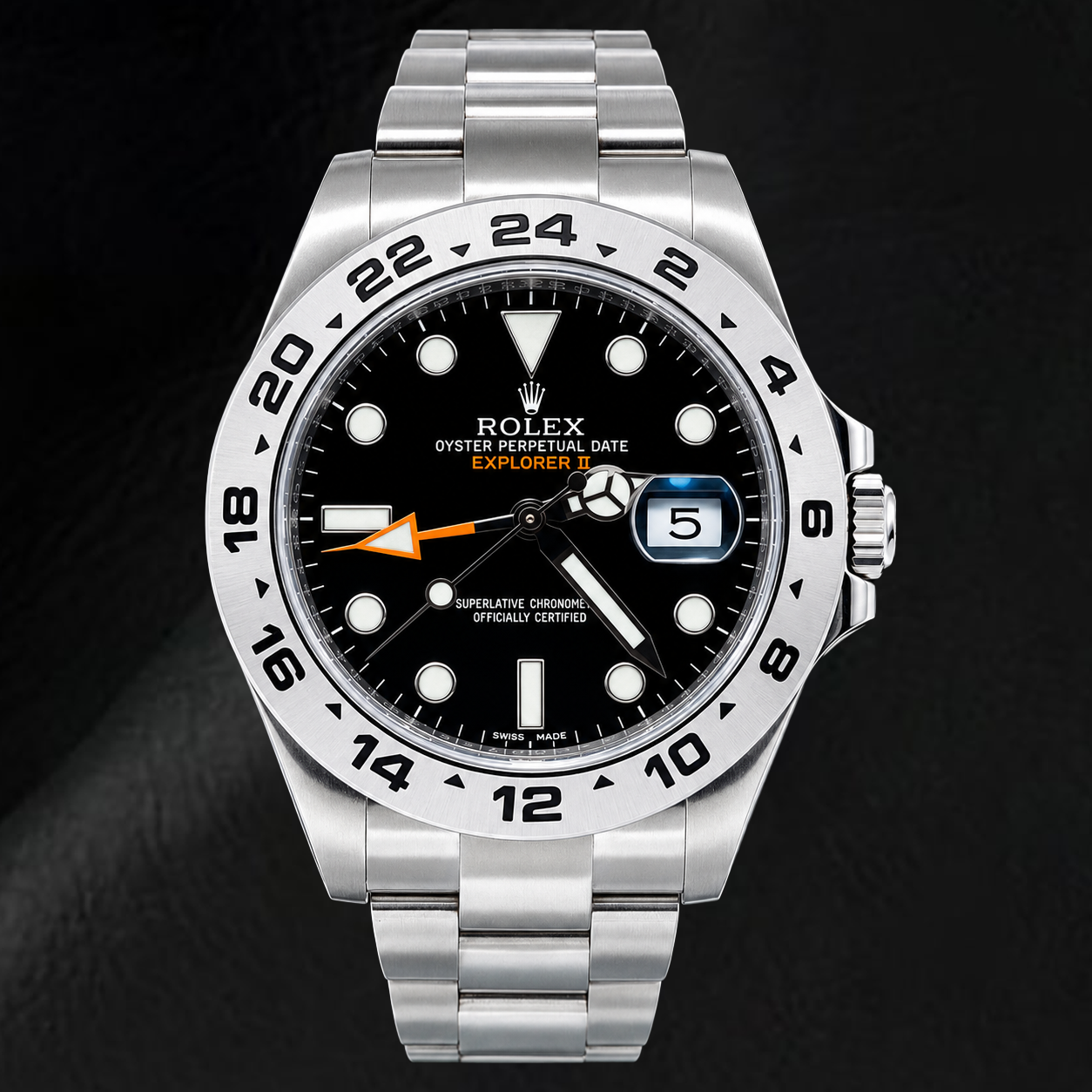 Rolex Explorer II 216570 42 mm Orologio in Acciaio Inossidabile con Quadrante Nero Luminescente