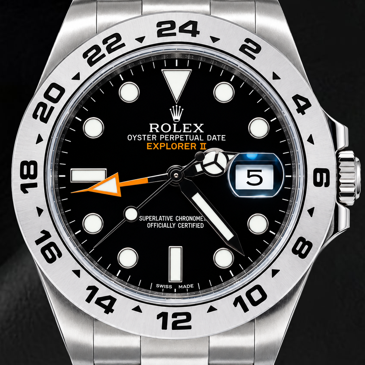 Rolex Explorer II 216570 42 mm Orologio in Acciaio Inossidabile con Quadrante Nero Luminescente