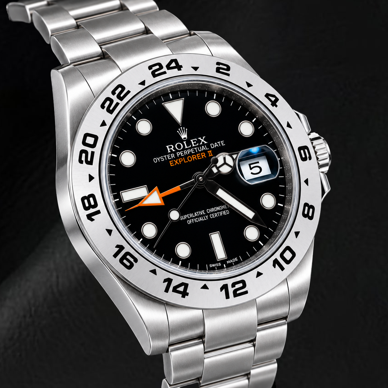 Rolex Explorer II 216570 42 mm Orologio in Acciaio Inossidabile con Quadrante Nero Luminescente