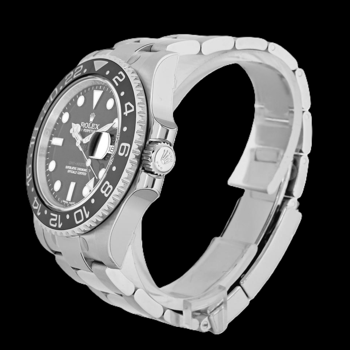 Orologio Rolex GMT-Master II 116710LN 40 mm in Acciaio Inossidabile con Quadrante Nero