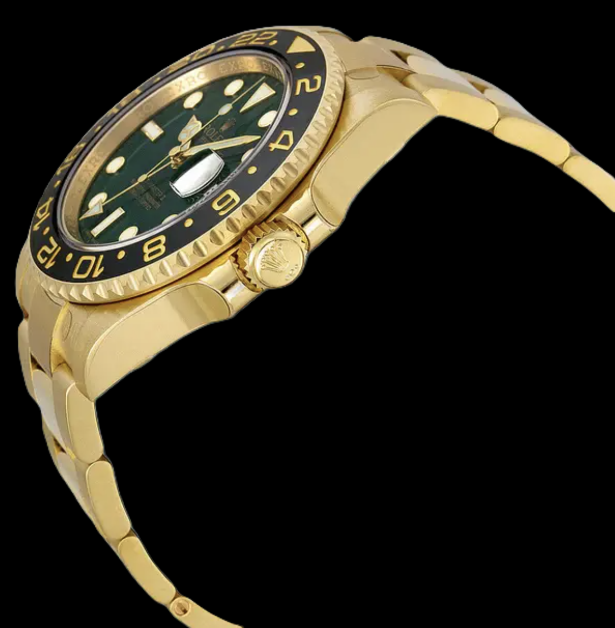 Rolex GMT-Master II 116718 40 mm Orologio in Oro Giallo con Quadrante Verde Luminescente
