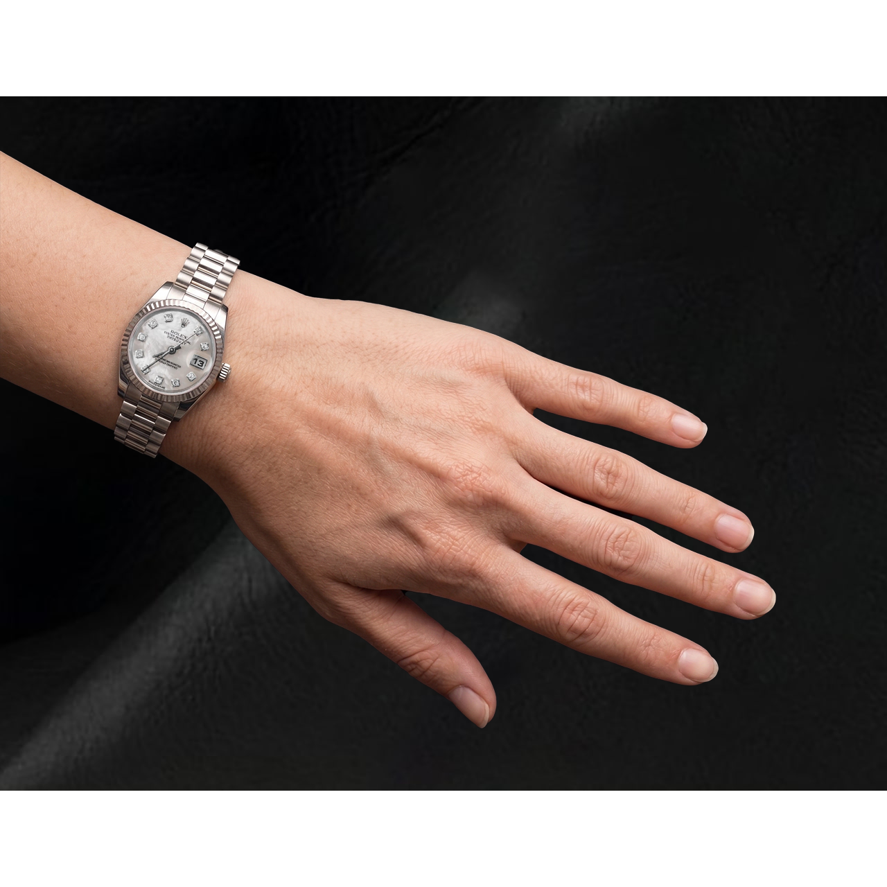 Rolex Datejust da donna 26 mm Quadrante in madreperla Anno 2002 Bracciale President Orologio in oro 18 carati