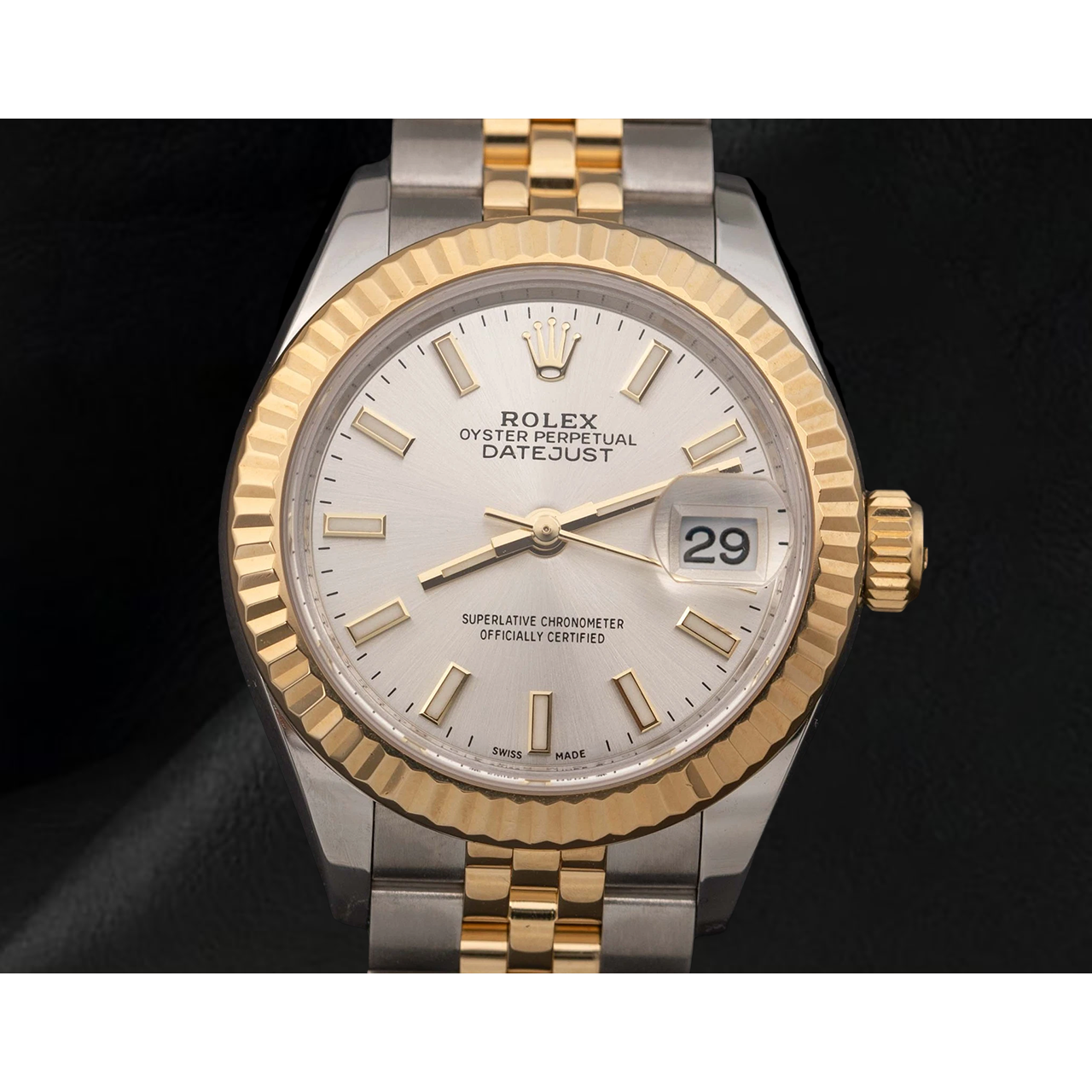 Orologio Rolex Lady-Datejust 279173 con Lunetta Zigrinata Bicolore Jubilee 28 mm