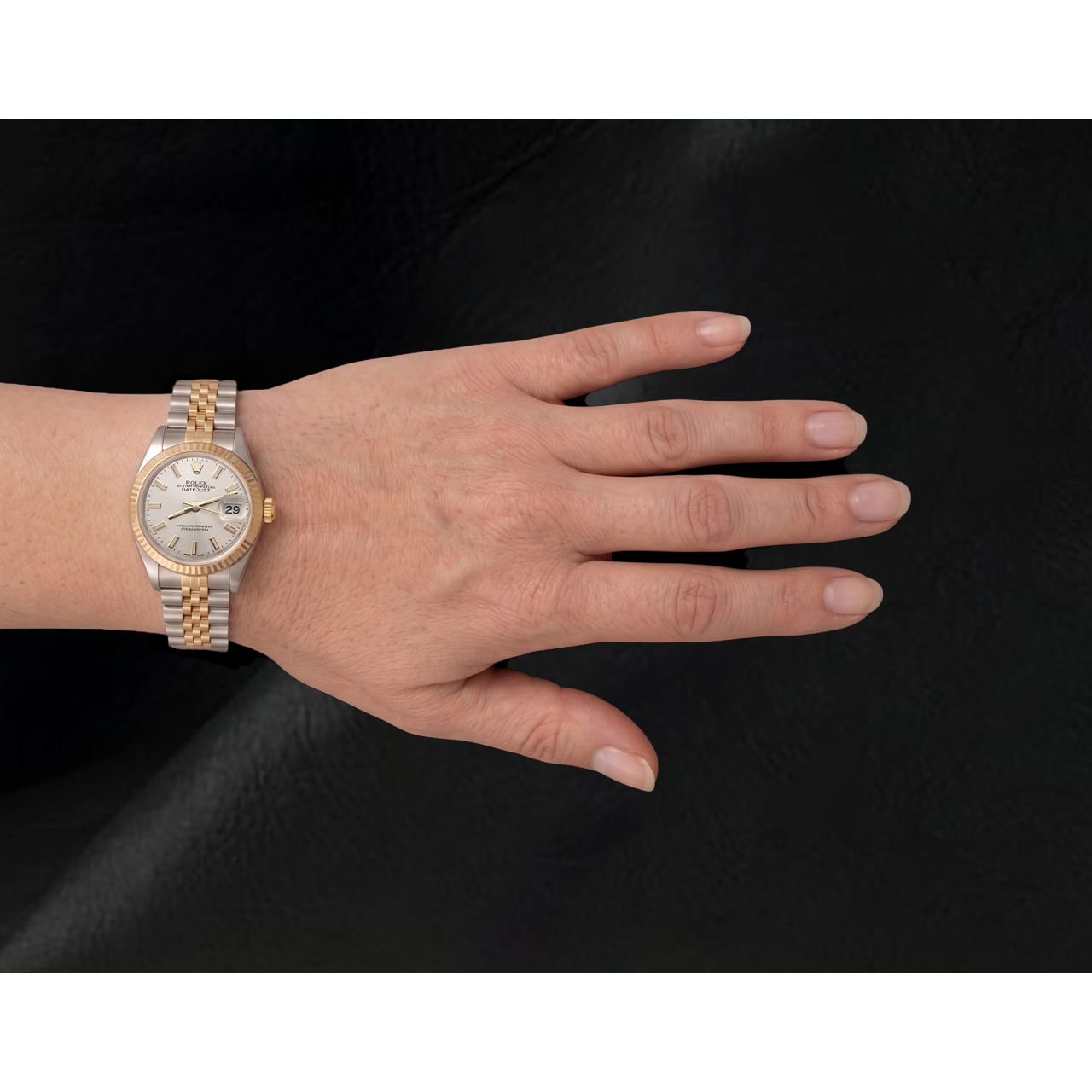 Orologio Rolex Lady-Datejust 279173 con Lunetta Zigrinata Bicolore Jubilee 28 mm