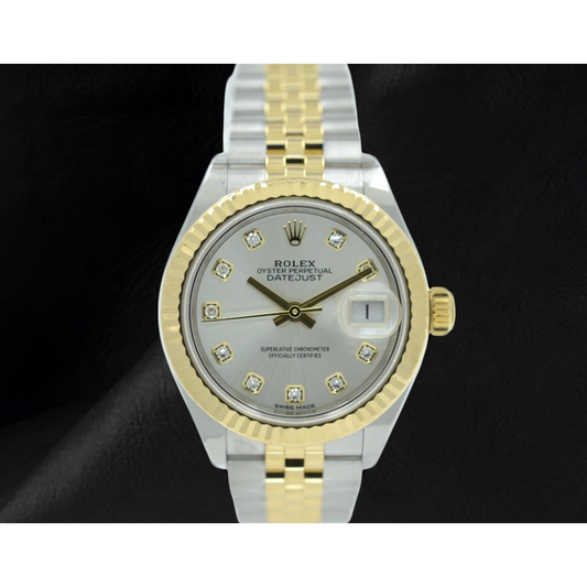 Rolex Lady Datejust 26mm 179173 Orologio con Quadrante con Diamanti Argento Bicolore