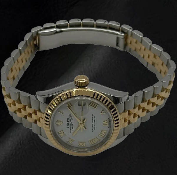 Orologio Rolex Lady-Datejust 28 mm 279173 Bicolore con Quadrante Bianco e Numeri Romani