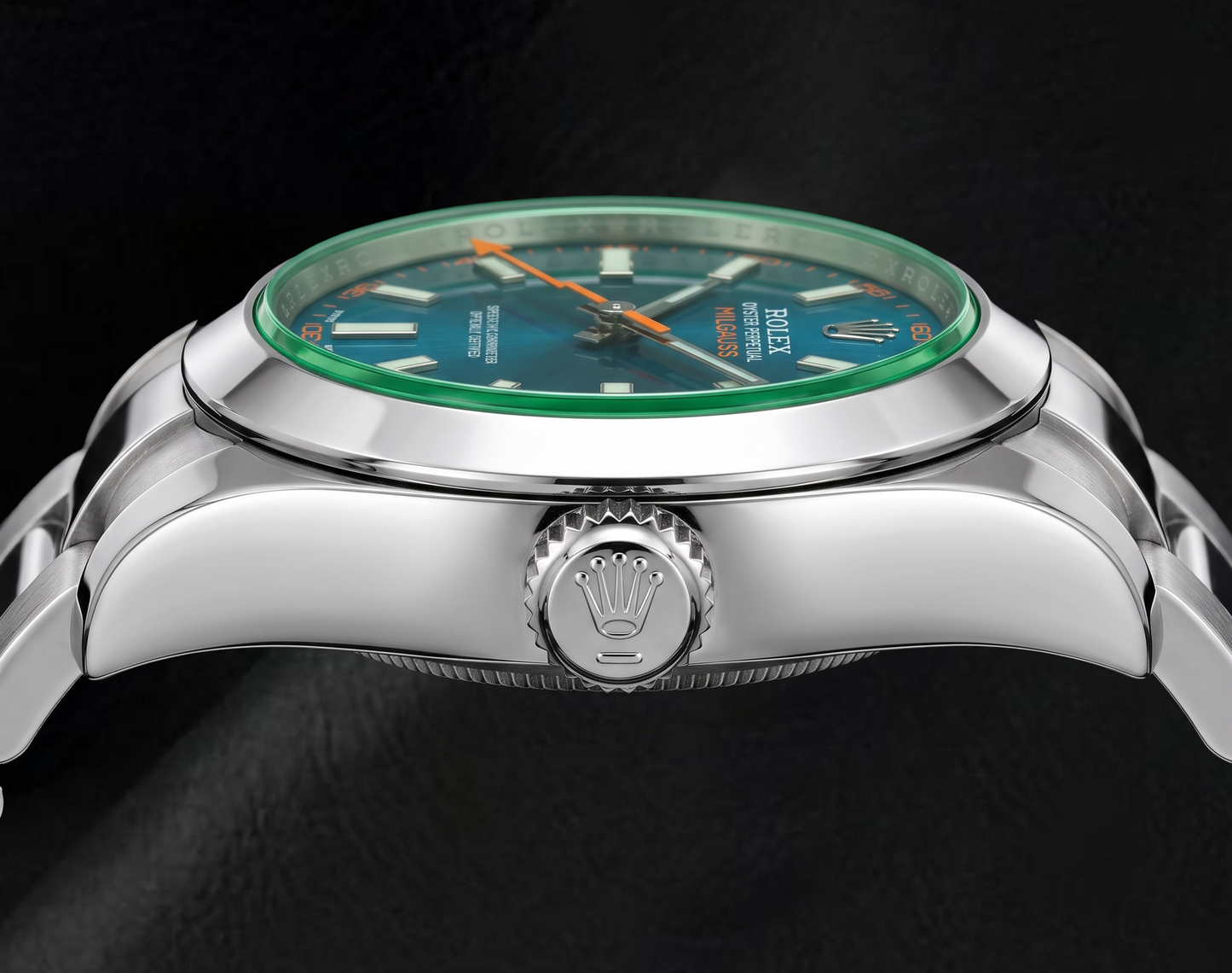 Orologio Rolex Milgauss 40mm 116400GV Quadrante Blu Luminescente Bracciale Oyster in Acciaio Inossidabile