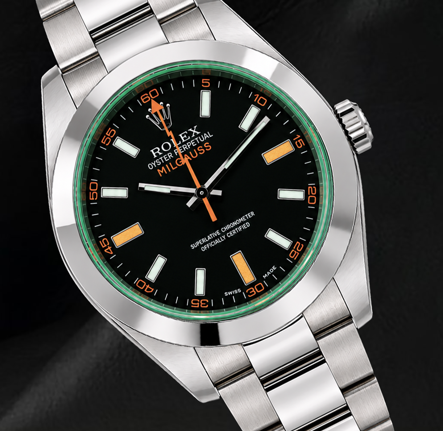 Orologio Rolex Milgauss 40mm 116400V Quadrante Nero Acciaio Inossidabile