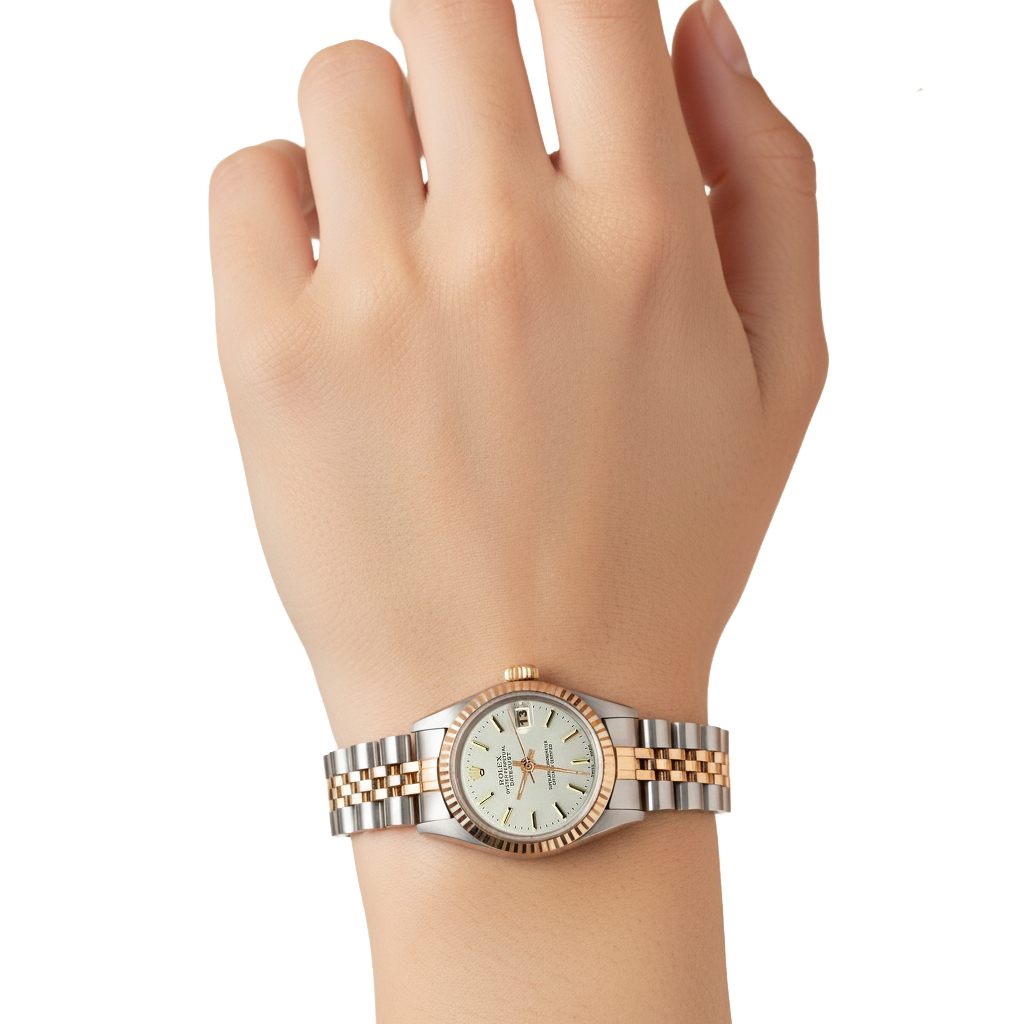 Rolex Orologio da donna in oro giallo con quadrante bianco, molto raffinato, Jubilee P2