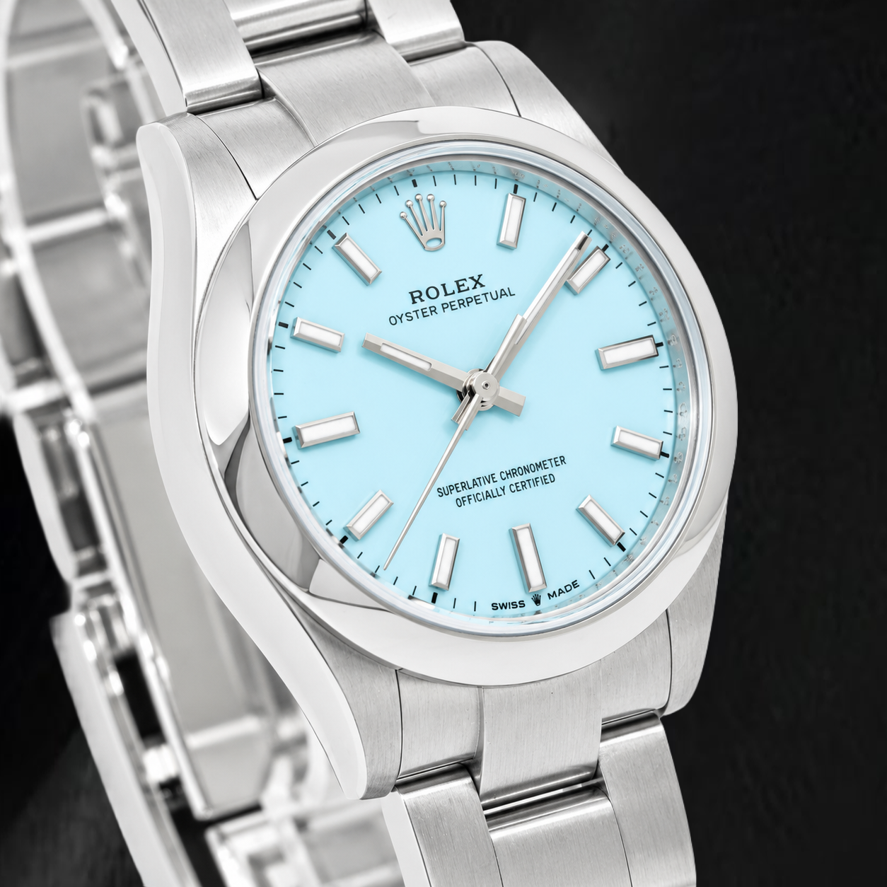 Rolex Oyster Perpetual 277200 Orologio 31 mm in Acciaio Inossidabile con Quadrante Blu con Indici a Bastone