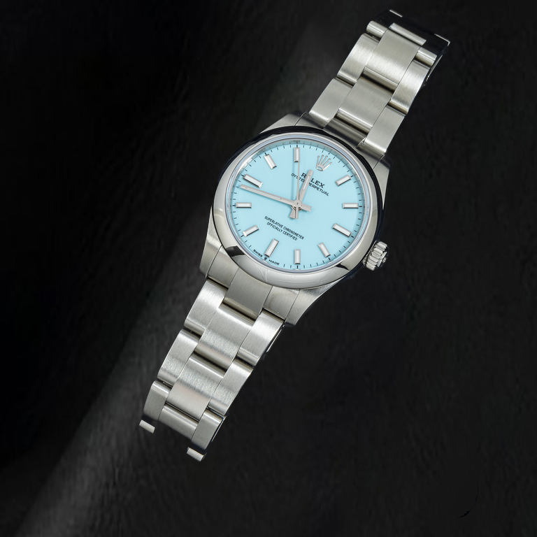 Rolex Oyster Perpetual 277200 Orologio 31 mm in Acciaio Inossidabile con Quadrante Blu con Indici a Bastone