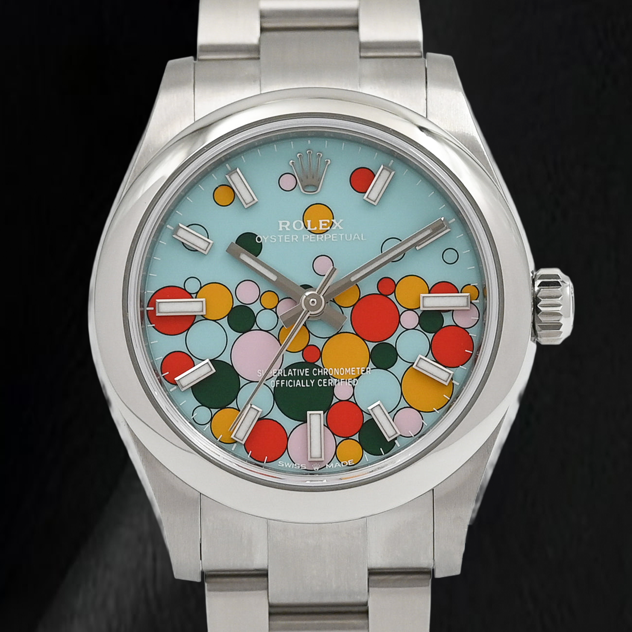Rolex Oyster Perpetual 277200 31 mm Orologio in Acciaio Inossidabile con Quadrante Turchese Celebration con Indici a Bastone