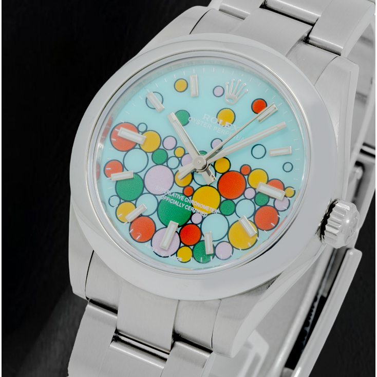 Rolex Oyster Perpetual 277200 31 mm Orologio in Acciaio Inossidabile con Quadrante Turchese Celebration con Indici a Bastone