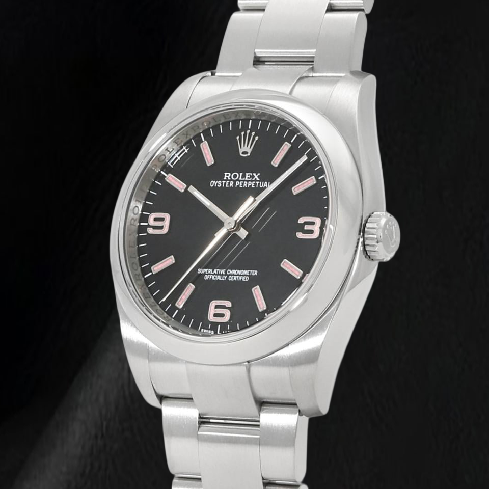 Orologio Rolex Oyster Perpetual 36 mm 116000 in Acciaio Inossidabile con Quadrante Nero con Numeri Arabi