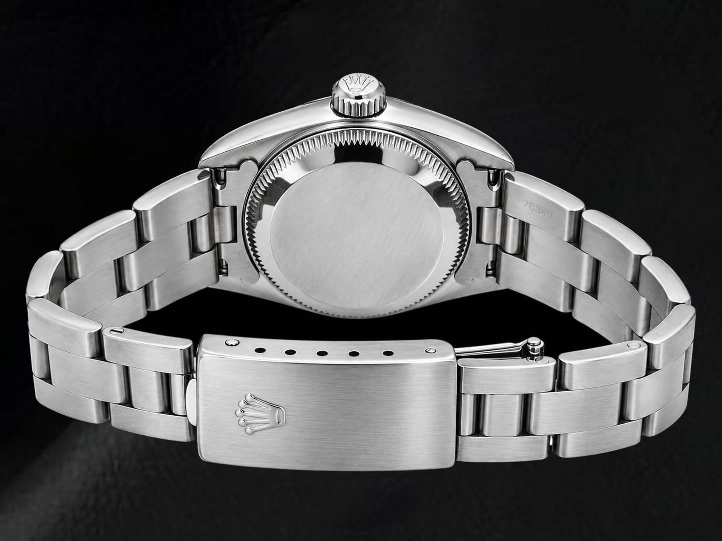 Rolex Oyster Perpetual 76080 26 mm Orologio in Acciaio Inossidabile con Quadrante Blu con Indici a Bastone