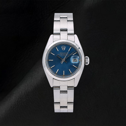 Rolex Oyster Perpetual 76094 26mm Orologio in Acciaio Inossidabile con Quadrante con Indici a Bastone Blu