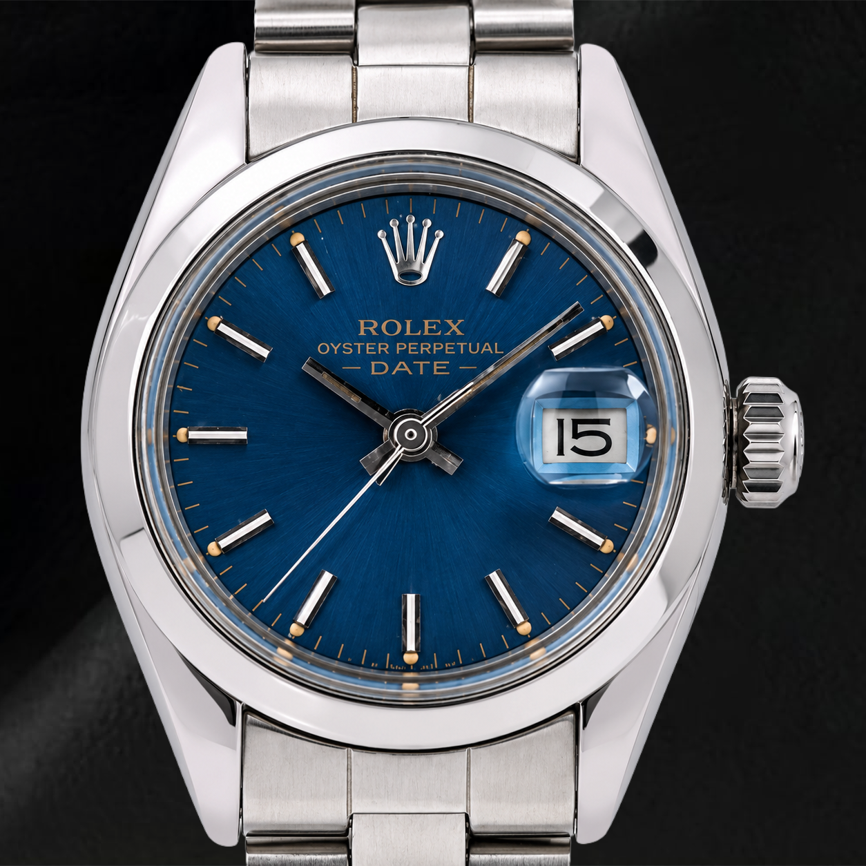 Rolex Oyster Perpetual 76094 26mm Orologio in Acciaio Inossidabile con Quadrante con Indici a Bastone Blu