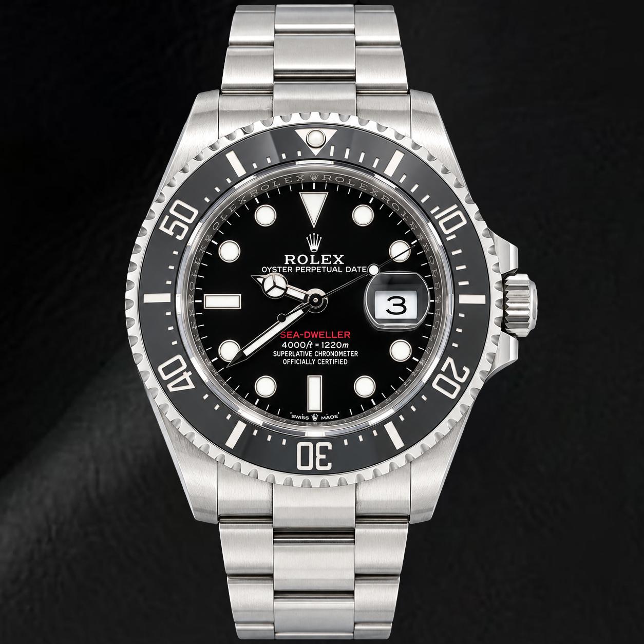 Rolex Sea-Dweller 126600 Orologio 43 mm in Acciaio Inossidabile con Quadrante Nero Luminescente