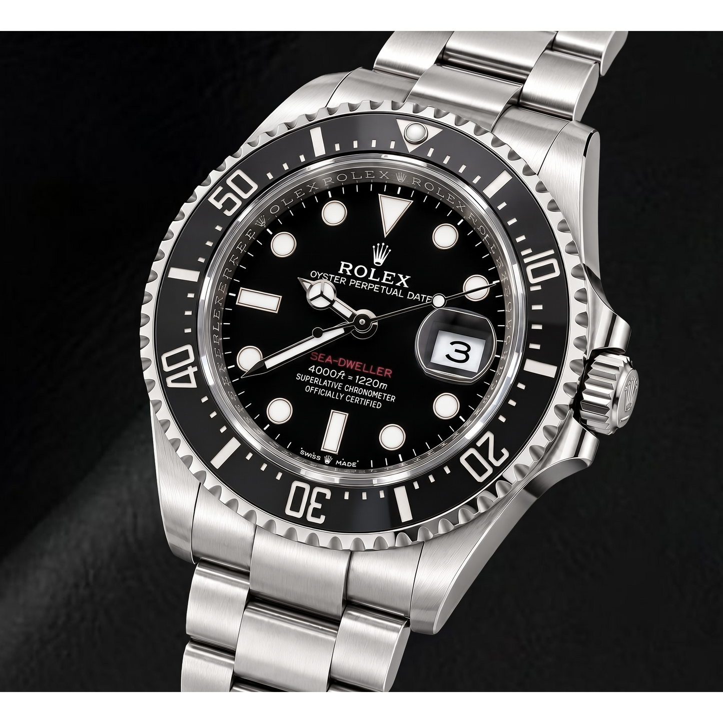 Rolex Sea-Dweller 126600 Orologio 43 mm in Acciaio Inossidabile con Quadrante Nero Luminescente