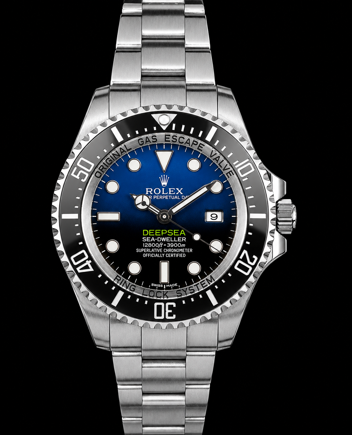 Orologio Rolex Sea-Dweller Deepsea 44 mm 116660 James Cameron Quadrante Blu Sfumato Acciaio Inossidabile Bracciale Oyster